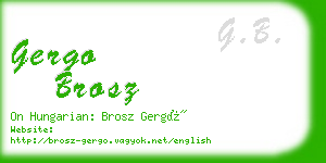 gergo brosz business card